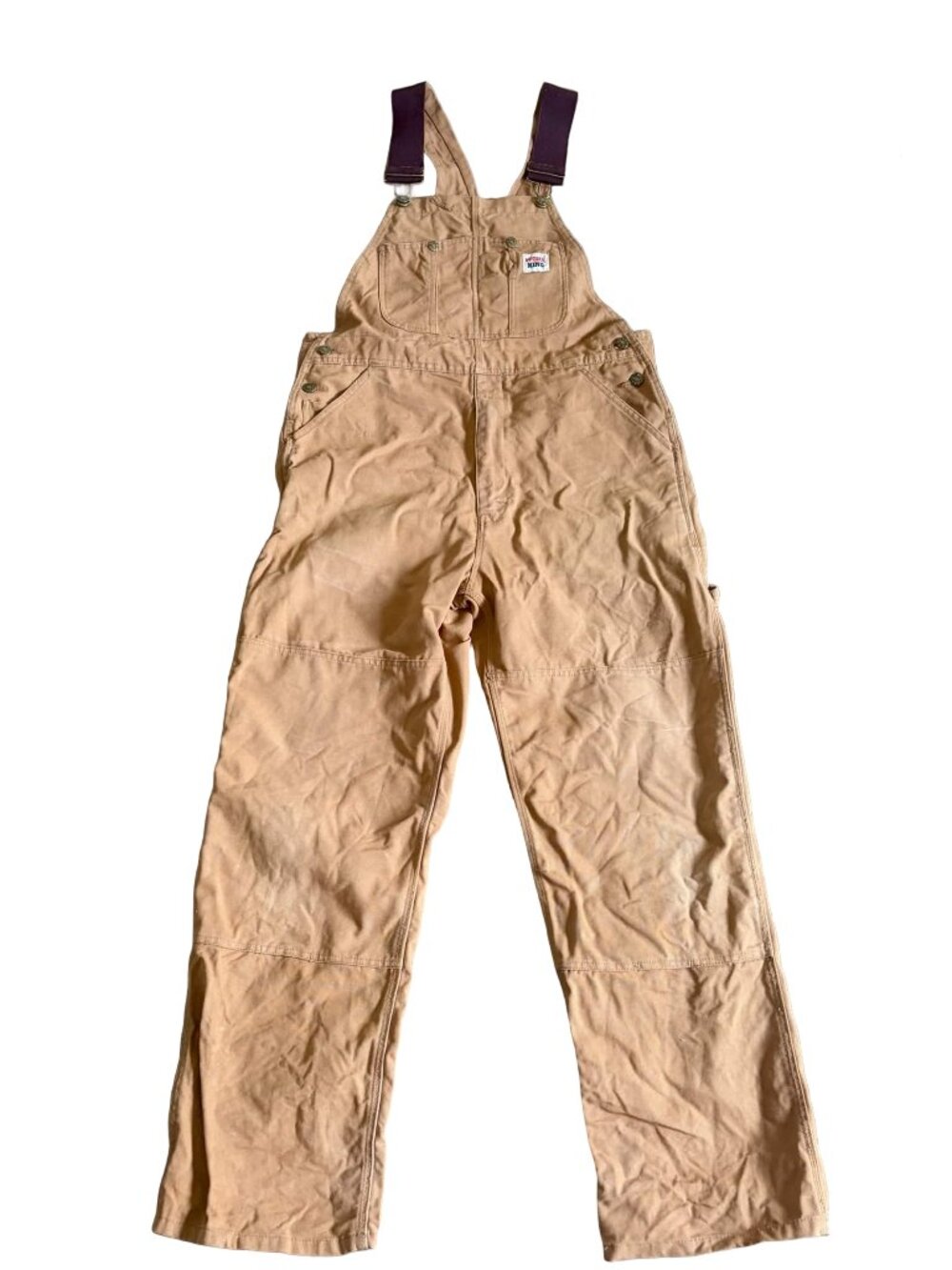 Vintage Work King Carpenter Bib Overalls Brown Duck Canvas Men's Medium Canada